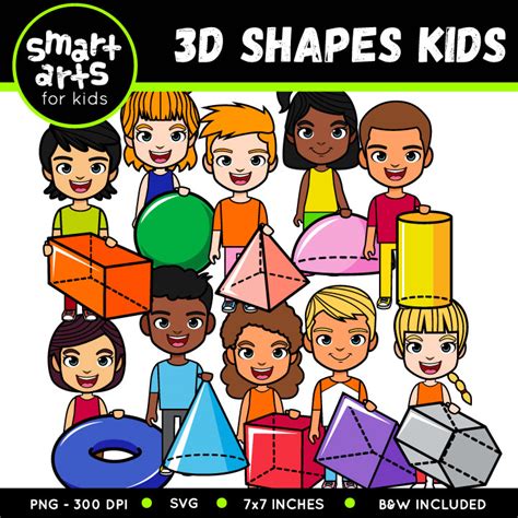 3D Shapes Kids Clip Art - Educational Clip Arts and Bible Stories