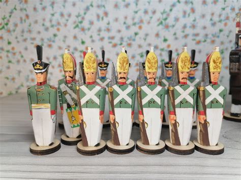 Wooden Toy Soldiers Set Napoleonic Soldiers and Russian | Etsy