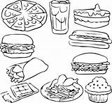 Healthy And Unhealthy Food Coloring Pages sketch template