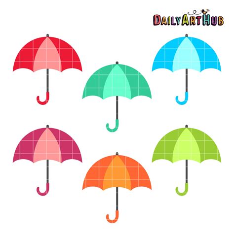 Colorful Umbrellas Clip Art Set – Daily Art Hub // Graphics, Alphabets & SVG