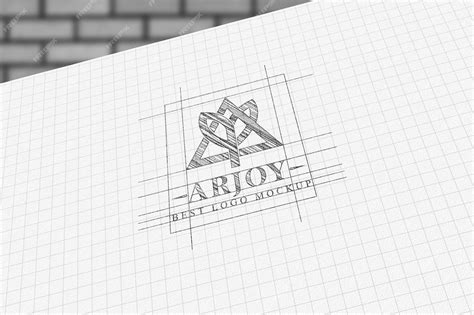 Premium PSD | Pencil Sketch logo mockup template