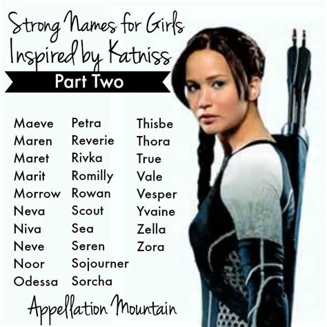 Strong Names for Girls: Inspired by Katniss, Part II - Appellation Mountain