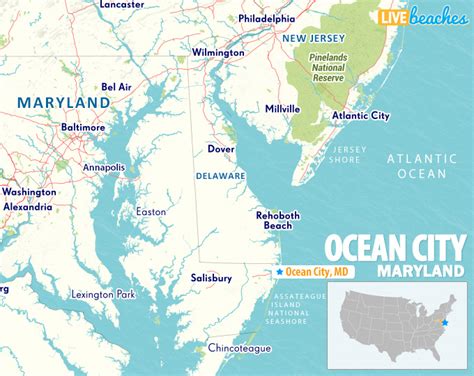 Map of Ocean City, Maryland - Live Beaches