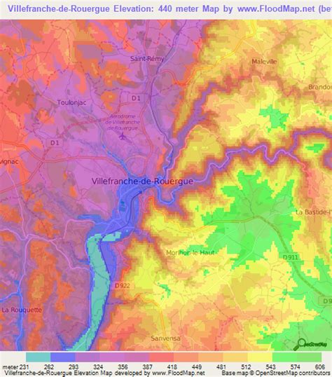 Elevation of Villefranche-de-Rouergue,France Elevation Map, Topography, Contour