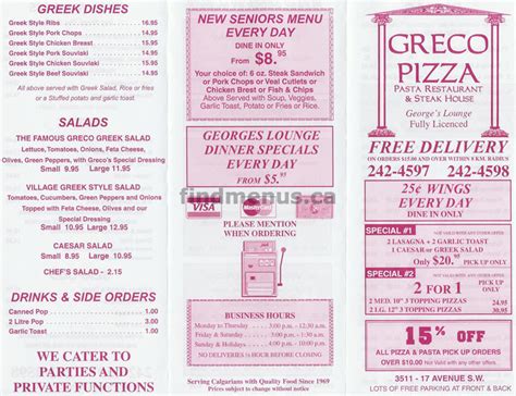 grecoPizzaMenu1 - Calgary - Find Menus . ca