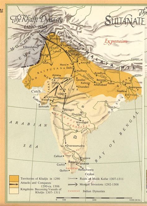 The Delhi Sultanate under the Khalji Dynasty [1104 x 1553] | India map, Ancient india map ...