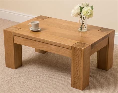 Oak Furniture King Chunky Small Oak Coffee Table | Natural Oak Wood Occasional Table ...