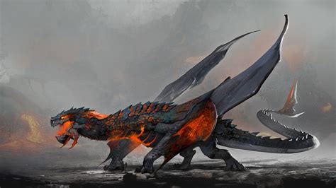 ArtStation - Fire Dragon 2D Concept Art