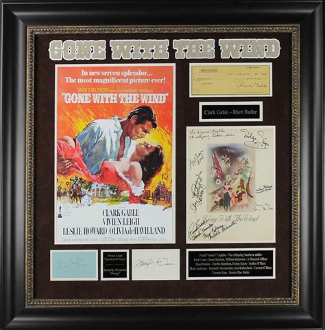 Lot Detail - "Gone With The Wind" Cast Signed Custom Framed Display w/ Vivien Leigh, Clark Gable ...