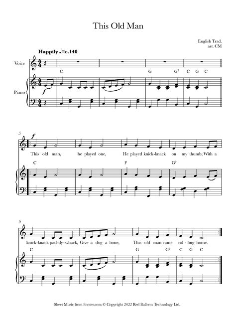 This Old Man Sheet music for Voice - 8notes.com