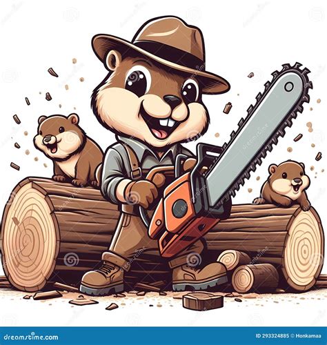 A woodchuck chucking wood stock illustration. Illustration of cartoon ...