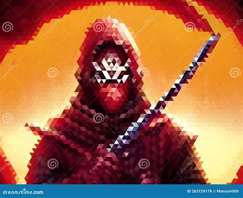 Pixel Color of Ninja Background Stock Illustration - Illustration of ...