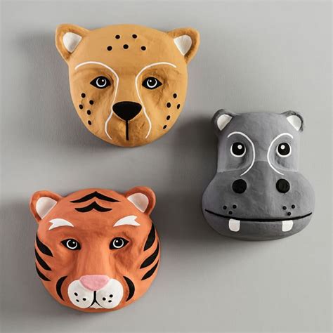 Papier-Mache Animal Masks | Paper mache mask, Animal masks, Paper mache