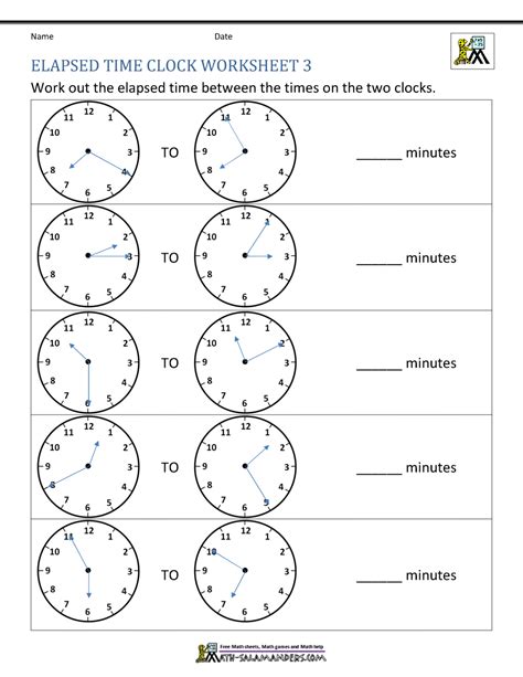 Elapsed Time Worksheets