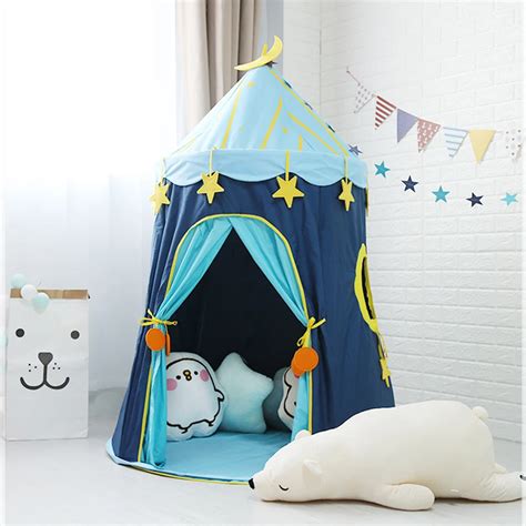 Large Moon Stars Children Play Tent Kids Foldable Pop Up Castle ...