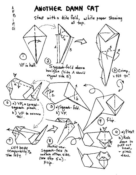 How to make an origami cat – videos, sketches and origin – Michael Broad