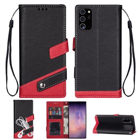 Allytech Flip Cover for Samsung Galaxy Note 20, PU Leather Folding Stand Shockproof Credit Cards ...