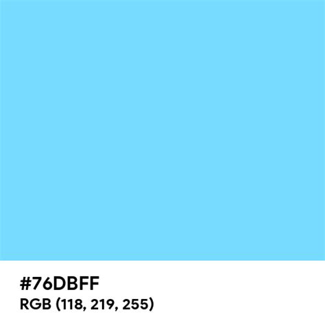 #76DBFF color name is Pale Cyan