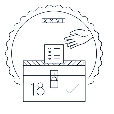 This image is showing a voting box and it says 18 on it to represent the age you can vote.