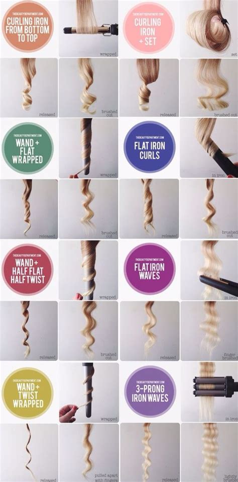 Hair curling | Types of curls, Hair hacks, Curly hair styles