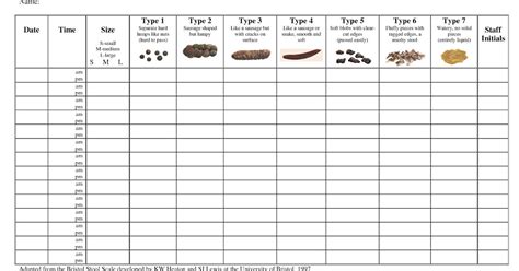 Printable Bristol Stool Chart