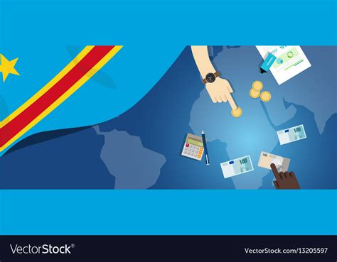 Congo economy fiscal money trade concept Vector Image