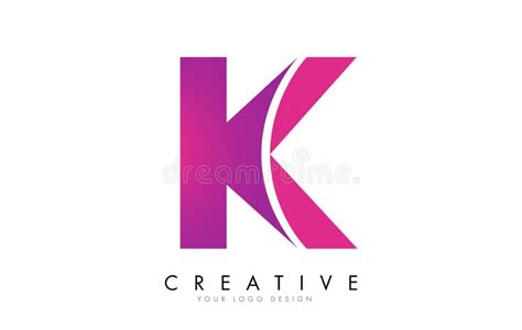 K Letter Logo Design with Ribbon Effect and Bright Pink Gradient Stock ...