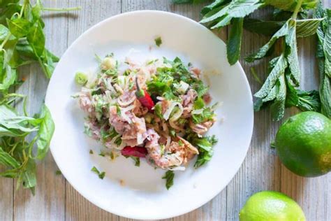 Authentic Laos Larb Som Moo - Sour Fermented Pork Salad Recipe