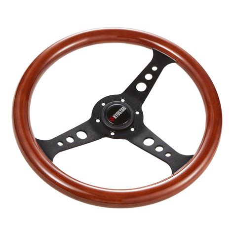 Steering Wheel with Flat Wood Finish, Wooden Vintage Steering Wheel ...