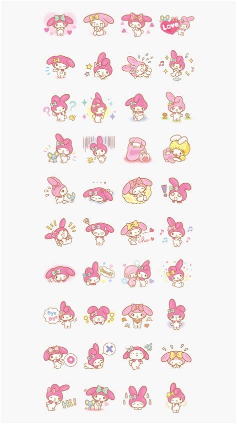 My Melody By Sanrio - My Melody Whatsapp Sticker, HD Png Download , Transparent Png Image - PNGitem