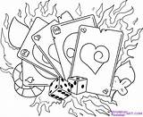 Poker Card Drawings Sketch Coloring Page sketch template