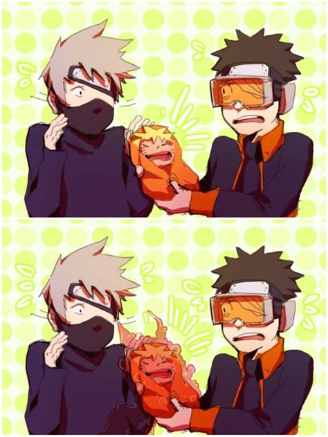 "No, Kakashi, you hold the baby!" | Naruto comic, Naruto shippuden ...