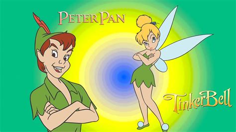 Tinkerbell And Peter Pan Character Disney Vector Graphic Art Wallpaper ...