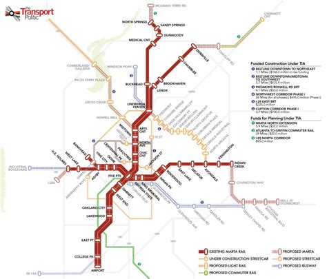 MARTA map Atlanta - MARTA system map (United States of America)