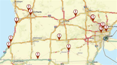 Map shows traffic snarls, crashes across Michigan during winter storm ...