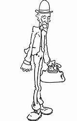 Skinny Man Coloring Cartoon Guy Scrawny Thin Drawing Leishman Ron  sketch template