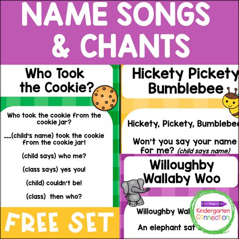 FREE Name Chants and Songs for Pre-K & Kindergarten | Transition songs for preschool ...