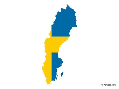 Flag Map of Sweden | Free Vector Maps