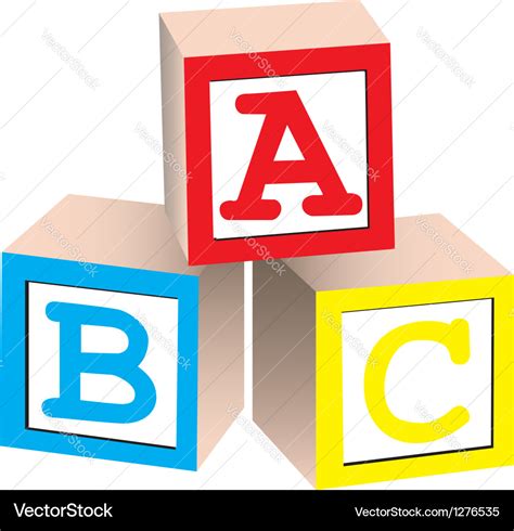 Alphabet blocks Royalty Free Vector Image - VectorStock