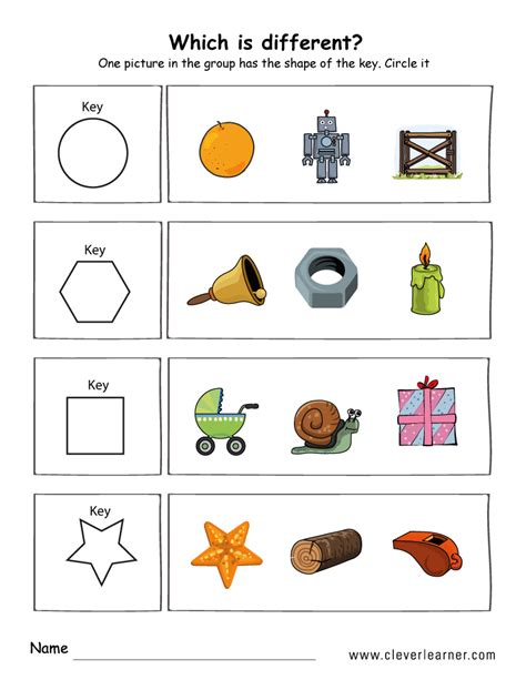 Matching Shapes And Objects Worksheets