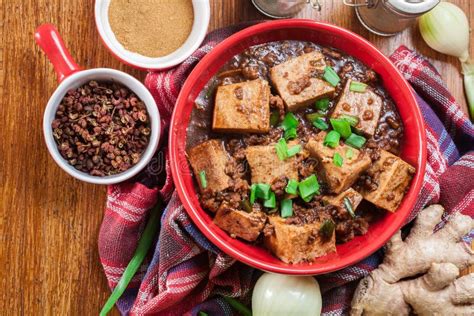 Mapo Tofu - Sichuan Spicy Dish Stock Image - Image of paste, wooden ...