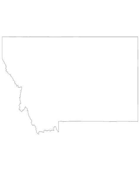 Montana State Outline Map Free Download