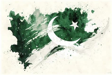 Premium Photo | Pakistan flag with a watercolor effects digital art ...