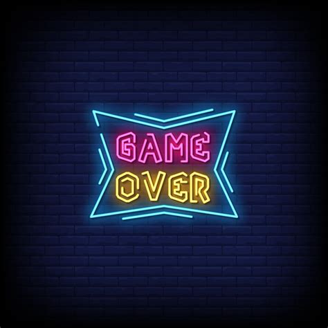 Game Over Neon Signs Style Text Vector 2187444 Vector Art at Vecteezy