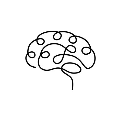 Outline brain design silhouette. Logo design. Hand drawn minimalist brain. 13709851 Vector Art ...