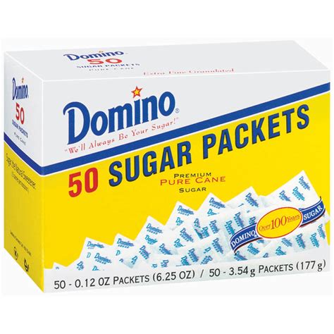 Domino Pure Cane Sugar Packets, 0.12 oz, 50 count - Walmart.com