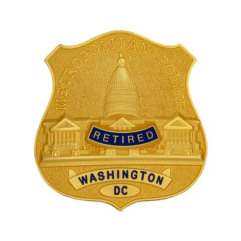 Retired Washington DC Metropolitan Gold Police Badge - MaxArmory