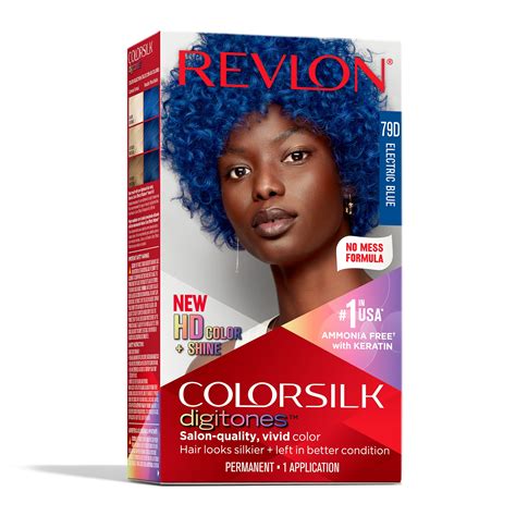 Revlon Permanent Hair Color Colorsilk Digitones with Keratin, 79D Electric Blue (Pack of 1), 79D ...