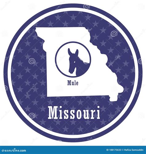 Missouri State Map with Mule. Vector Illustration Decorative Design ...