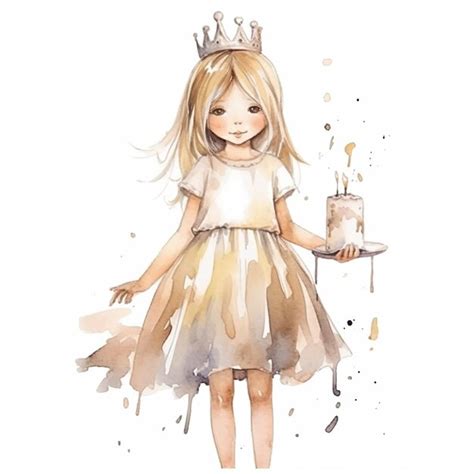 Premium AI Image | Princess Illustration with Watersplash Color